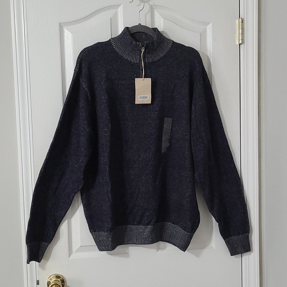 RedHead Men's Quarter Zip Sweater Navy XL NWT